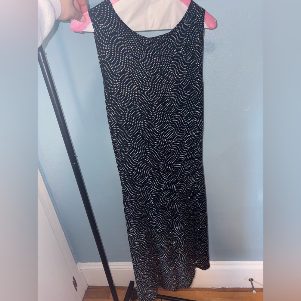 Black and Silver Glitter Dress